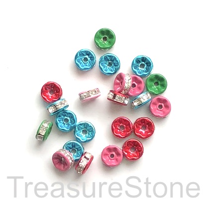 A wholesale, Spacer bead, mixed color, clear, 8mm. 100pcs