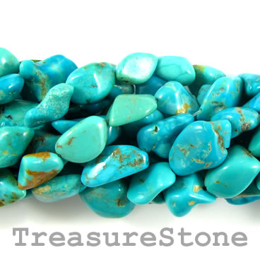 Bead, turquoise (natural), about 13mm nugget. 16-inch strand.